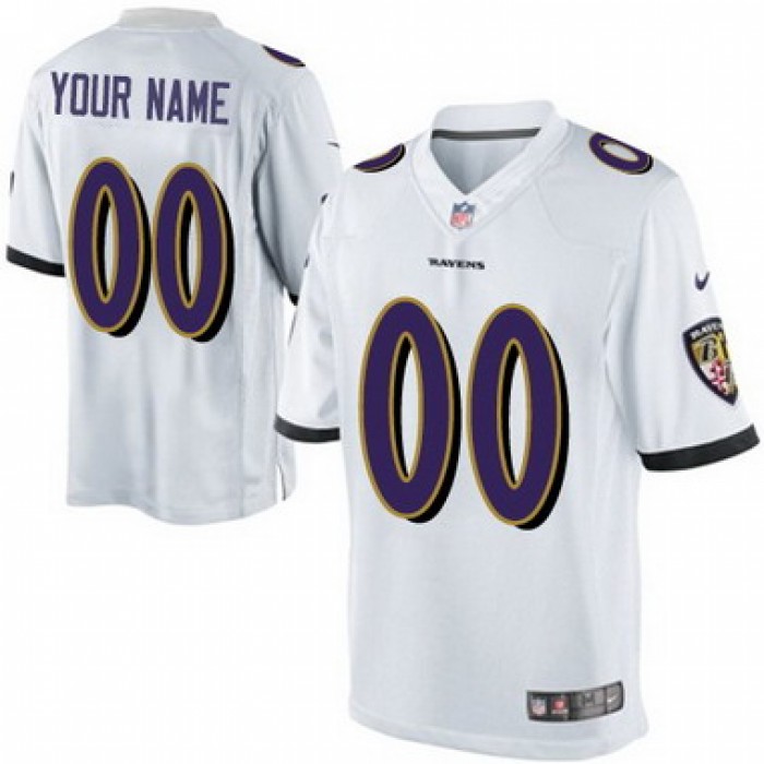 Kid's Nike Baltimore Ravens Customized 2013 White Game Jersey