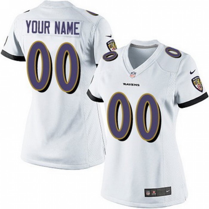 Women's Nike Baltimore Ravens Customized 2013 White Game Jersey