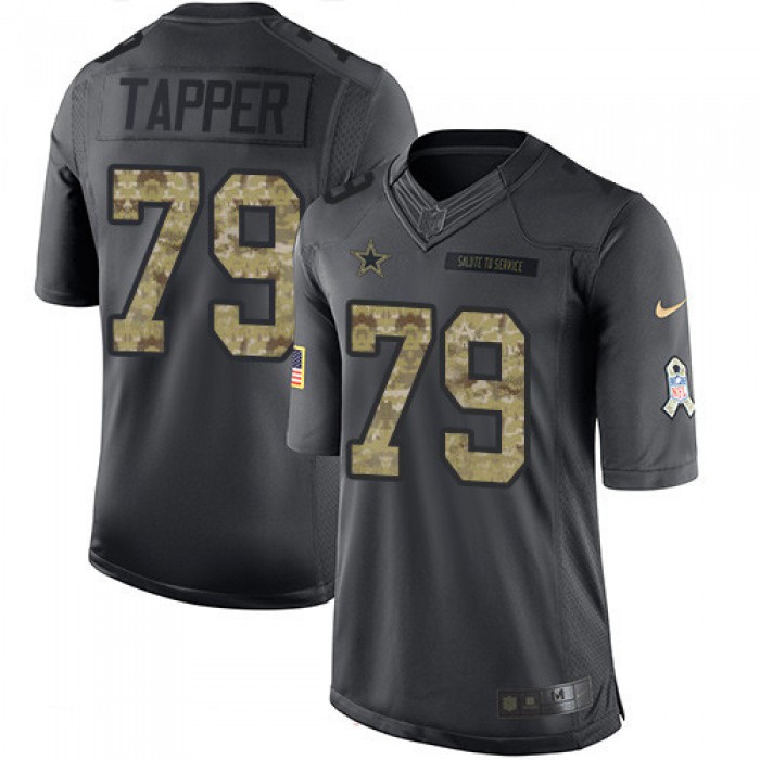 Men's Dallas Cowboys #79 Charles Tapper Black Anthracite 2016 Salute To Service Stitched NFL Nike Limited Jersey