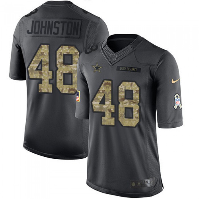 Men's Dallas Cowboys #48 Daryl Johnston Black Anthracite 2016 Salute To Service Stitched NFL Nike Limited Jersey
