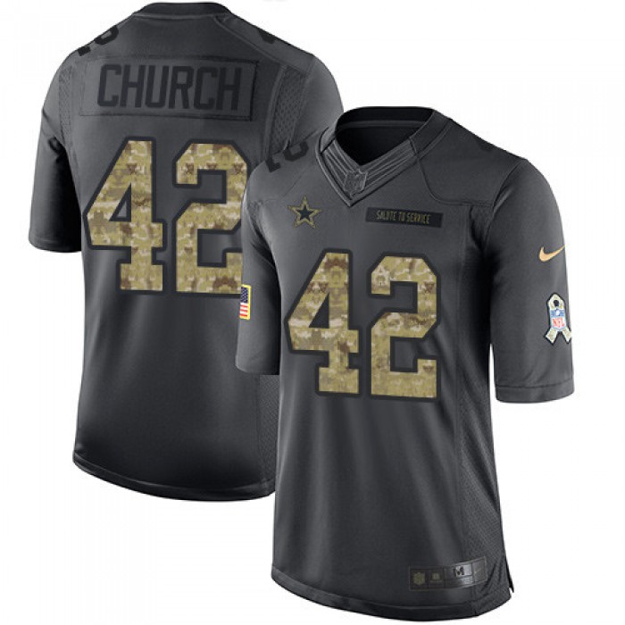 Men's Dallas Cowboys #42 Barry Church Black Anthracite 2016 Salute To Service Stitched NFL Nike Limited Jersey