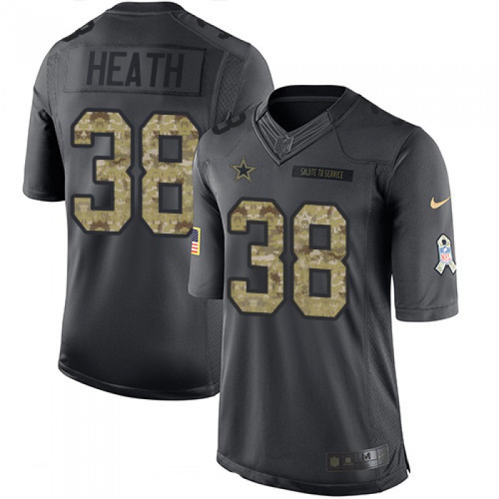 Men's Dallas Cowboys #38 Jeff Heath Black Anthracite 2016 Salute To Service Stitched NFL Nike Limited Jersey