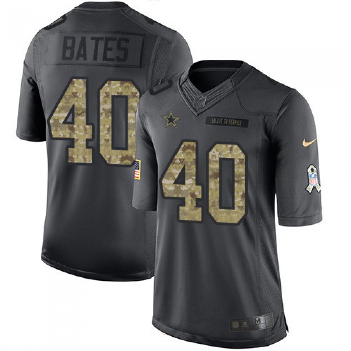 Men's Dallas Cowboys #40 Bill Bates Black Anthracite 2016 Salute To Service Stitched NFL Nike Limited Jersey
