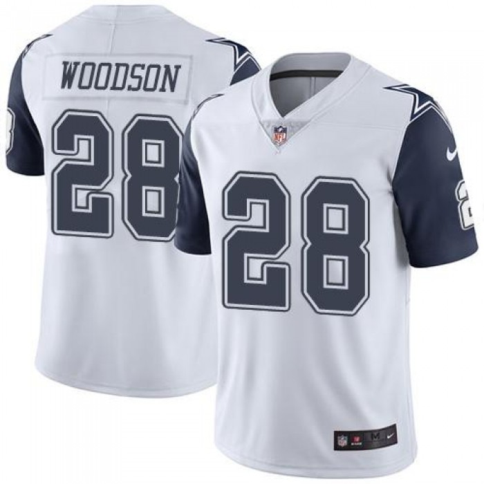 Nike Cowboys #28 Darren Woodson White Men's Stitched NFL Limited Rush Jersey