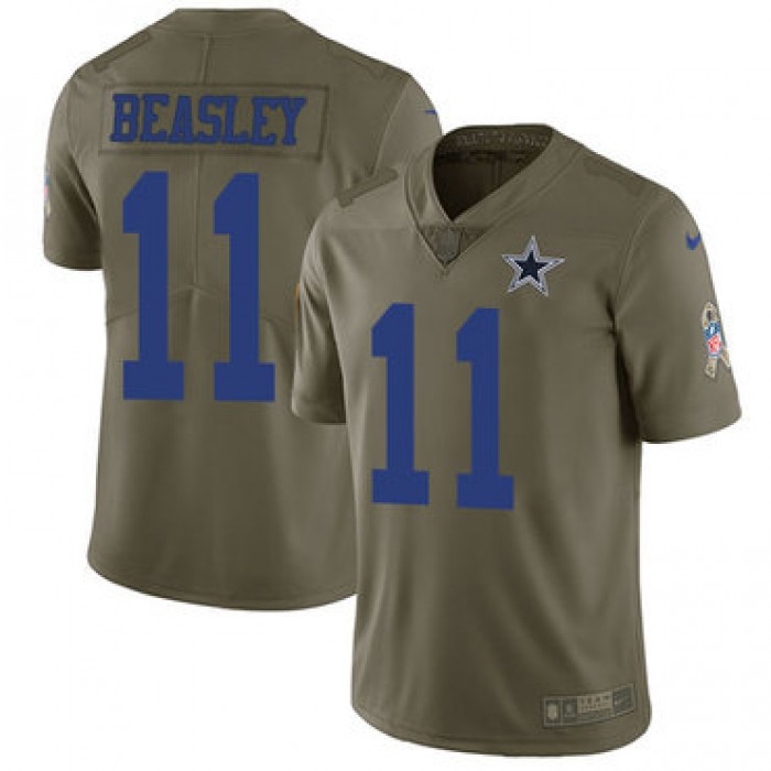 Nike Dallas Cowboys #11 Cole Beasley Olive Men's Stitched NFL Limited 2017 Salute To Service Jersey