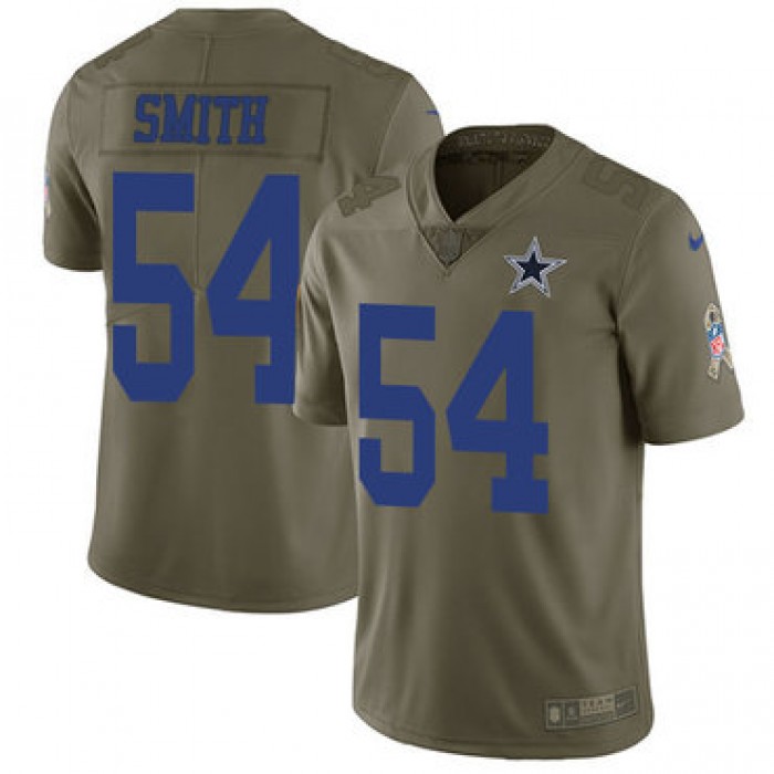 Nike Dallas Cowboys #54 Jaylon Smith Olive Men's Stitched NFL Limited 2017 Salute To Service Jersey