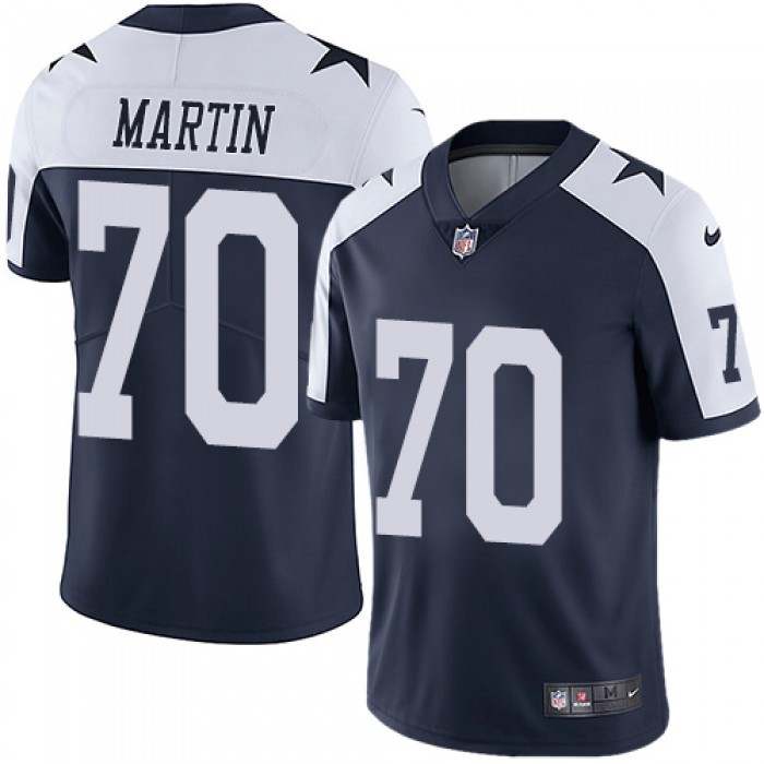 Nike Dallas Cowboys #70 Zack Martin Navy Blue Thanksgiving Men's Stitched NFL Vapor Untouchable Limited Throwback Jersey