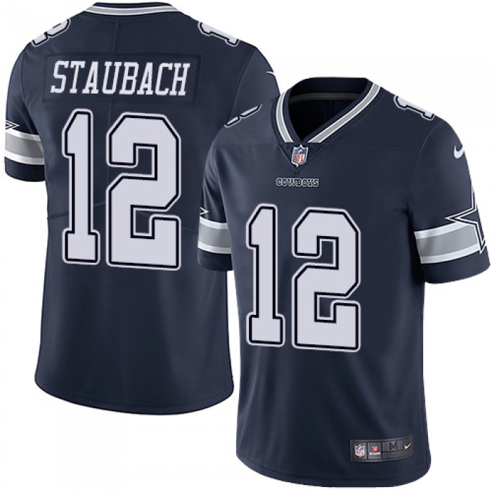 Nike Dallas Cowboys #12 Roger Staubach Navy Blue Team Color Men's Stitched NFL Vapor Untouchable Limited Jersey