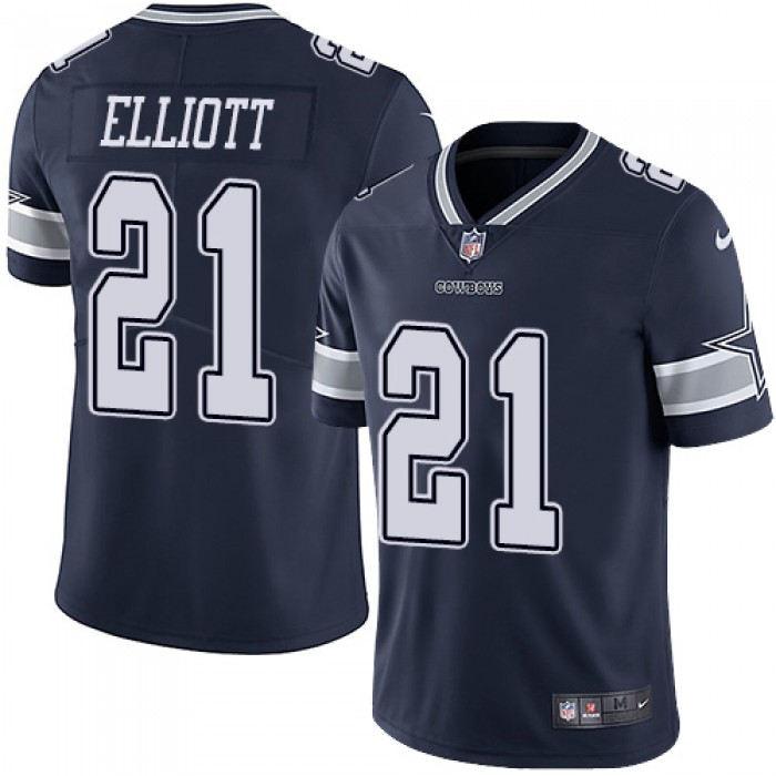 Nike Dallas Cowboys #21 Ezekiel Elliott Navy Blue Team Color Men's Stitched NFL Vapor Untouchable Limited Jersey