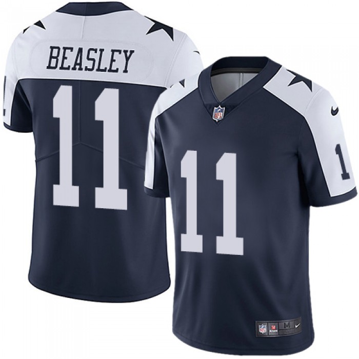 Nike Dallas Cowboys #11 Cole Beasley Navy Blue Thanksgiving Men's Stitched NFL Vapor Untouchable Limited Throwback Jersey