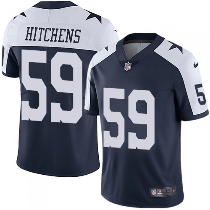 Nike Dallas Cowboys #59 Anthony Hitchens Navy Blue Thanksgiving Men's Stitched NFL Vapor Untouchable Limited Throwback Jersey