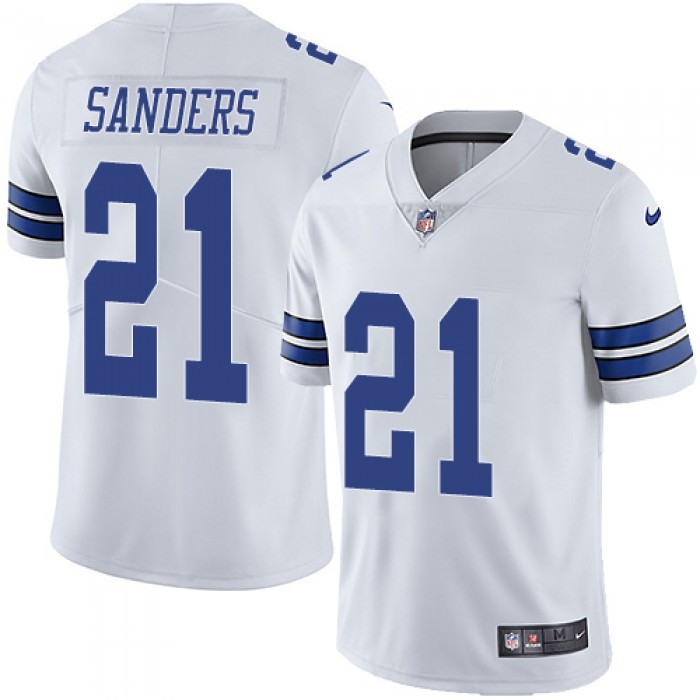 Nike Dallas Cowboys #21 Deion Sanders White Men's Stitched NFL Vapor Untouchable Limited Jersey
