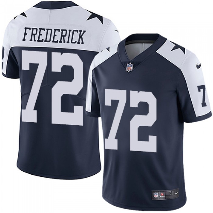 Nike Dallas Cowboys #72 Travis Frederick Navy Blue Thanksgiving Men's Stitched NFL Vapor Untouchable Limited Throwback Jersey