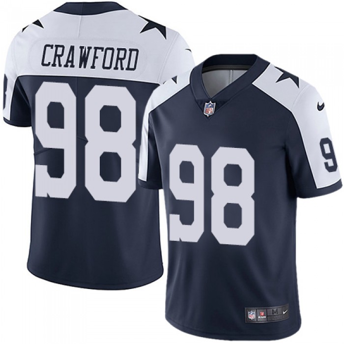 Nike Dallas Cowboys #98 Tyrone Crawford Navy Blue Thanksgiving Men's Stitched NFL Vapor Untouchable Limited Throwback Jersey