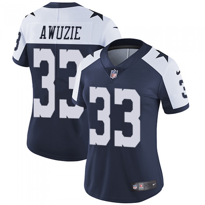 Women's Nike Cowboys #33 Chidobe Awuzie Navy Blue Thanksgiving Stitched NFL Vapor Untouchable Limited Throwback Jersey