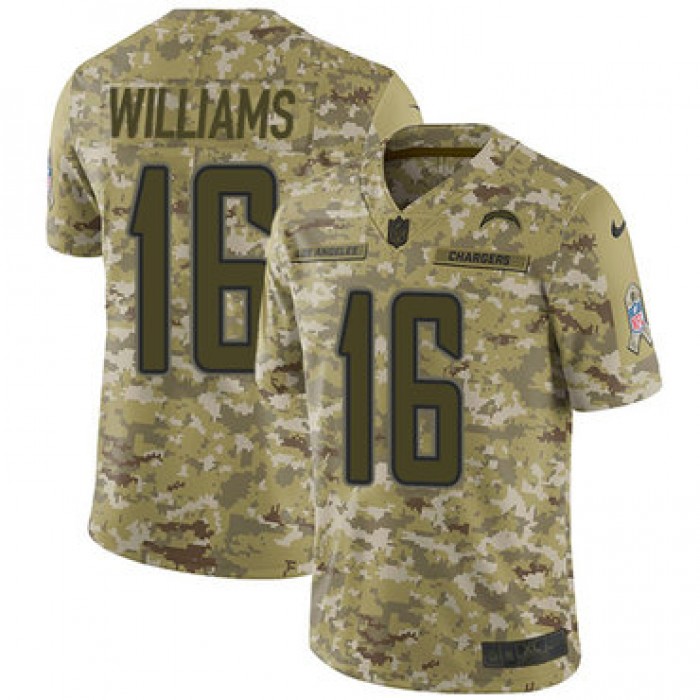 Nike Chargers #16 Tyrell Williams Camo Men's Stitched NFL Limited 2018 Salute To Service Jersey