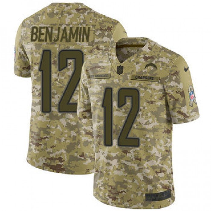 Nike Chargers #12 Travis Benjamin Camo Men's Stitched NFL Limited 2018 Salute To Service Jersey