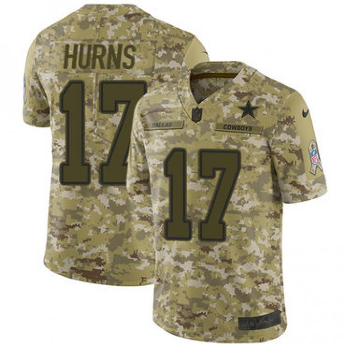 Nike Cowboys #17 Allen Hurns Camo Men's Stitched NFL Limited 2018 Salute To Service Jersey