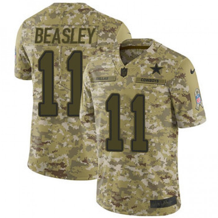 Nike Cowboys #11 Cole Beasley Camo Men's Stitched NFL Limited 2018 Salute To Service Jersey