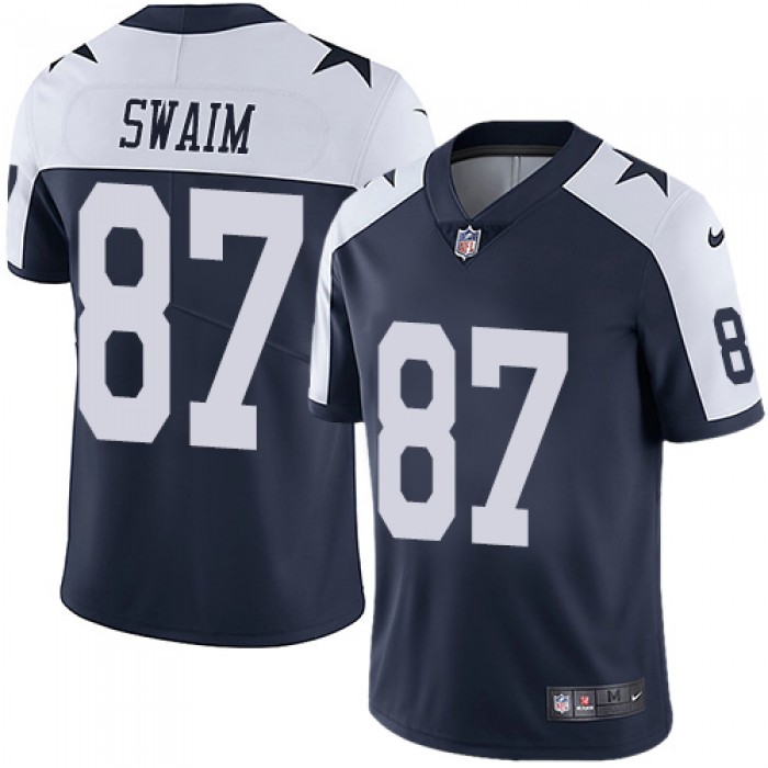 Nike Cowboys 87 Geoff Swaim Navy Blue Thanksgiving Men's Stitched NFL Vapor Untouchable Limited Throwback Jersey