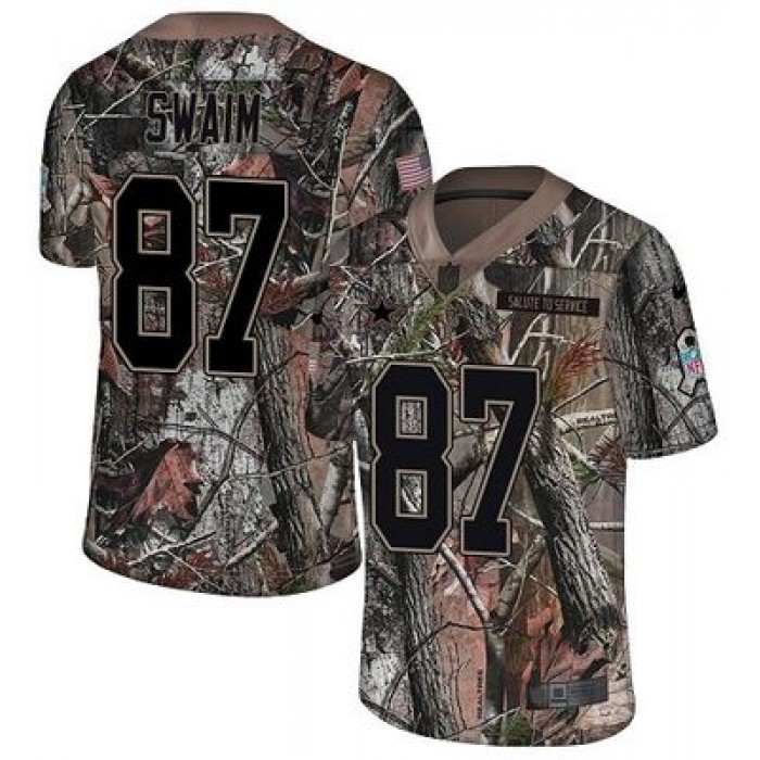 Nike Cowboys 87 Geoff Swaim Camo Men's Stitched NFL Limited Rush Realtree Jersey