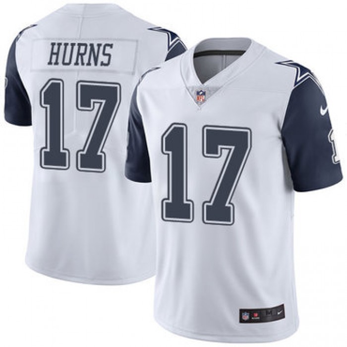 Men's Nike Dallas Cowboys #17 Allen Hurns White Stitched NFL Limited Rush Jersey