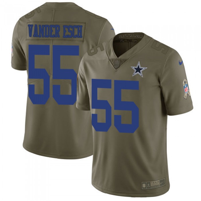 Nike Cowboys #55 Leighton Vander Esch Olive Youth Stitched NFL Limited 2017 Salute to Service Jersey