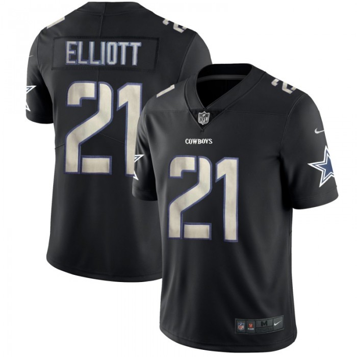 Nike Dallas Cowboys #21 Ezekiel Elliott Black Vapor Impact Limited Jersey
