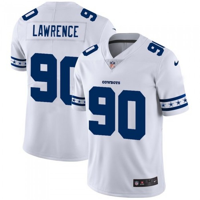 Dallas Cowboys #90 Demarcus Lawrence Nike White Team Logo Vapor Limited NFL Jersey