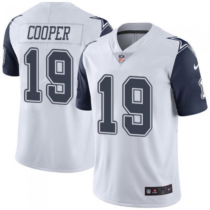 Youth Dallas Cowboys #19 Amari Cooper White Stitched Football Limited Rush Jersey