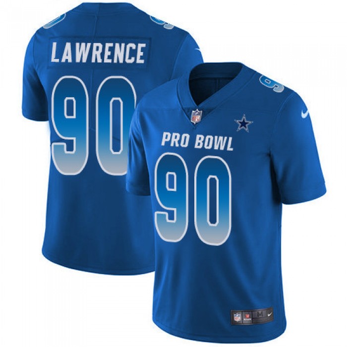 Nike Dallas Cowboys #90 Demarcus Lawrence Royal Men's Stitched NFL Limited NFC 2019 Pro Bowl Jersey