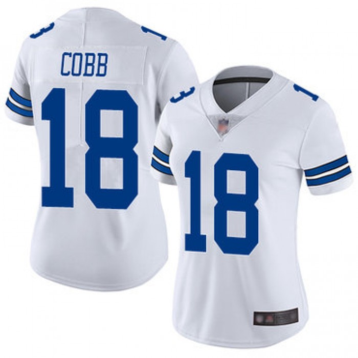 Cowboys #18 Randall Cobb White Women's Stitched Football Vapor Untouchable Limited Jersey