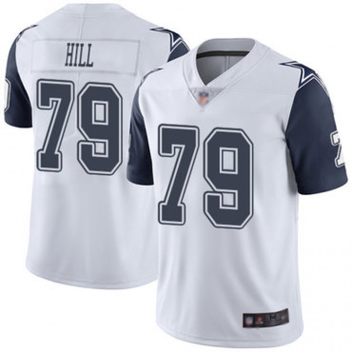 Cowboys #79 Trysten Hill White Men's Stitched Football Limited Rush Jersey