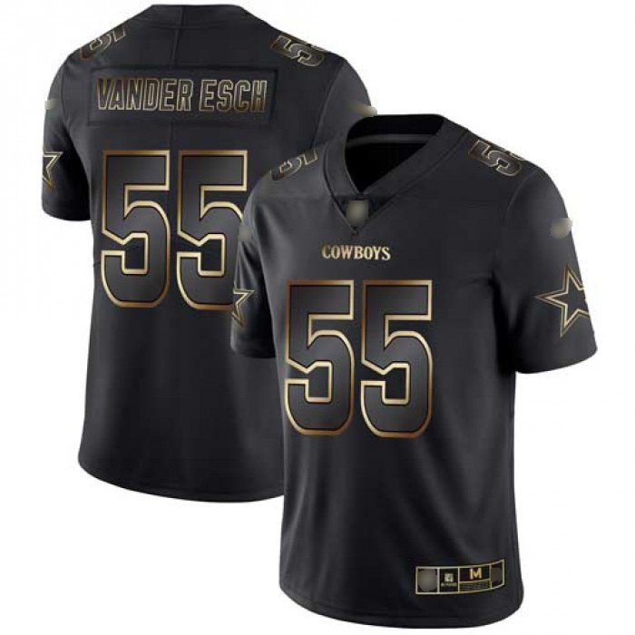 Cowboys #55 Leighton Vander Esch Black Gold Men's Stitched Football Vapor Untouchable Limited Jersey
