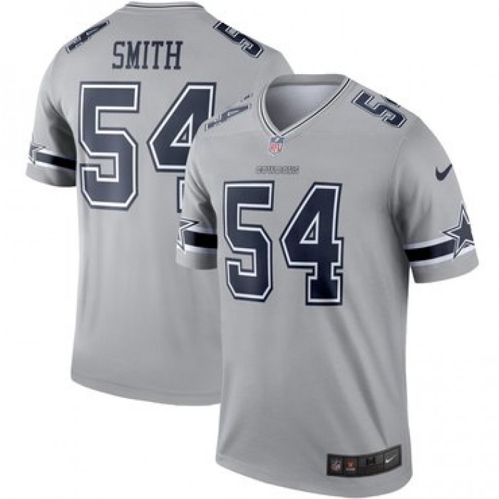 Nike Dallas Cowboys 54 Jaylon Smith Gray Inverted Legend Jersey