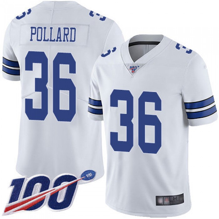 Nike Cowboys #36 Tony Pollard White Men's Stitched NFL 100th Season Vapor Limited Jersey