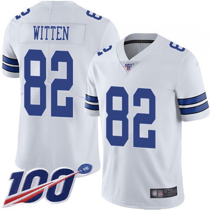 Nike Cowboys #82 Jason Witten White Men's Stitched NFL 100th Season Vapor Limited Jersey
