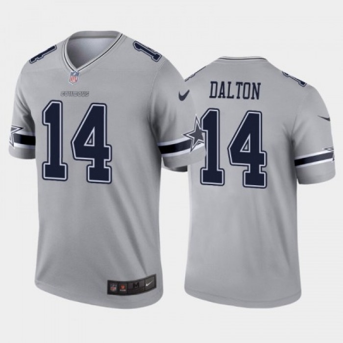 Men's Dallas Cowboys #14 Andy Dalton Grey 2020 Inverted Legend Stitched NFL Nike Limited Jersey