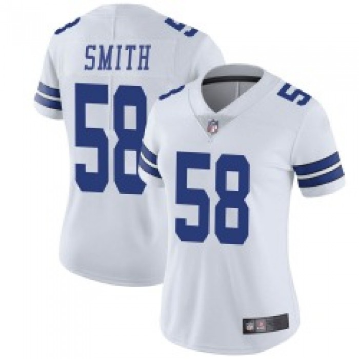 Women's Dallas Cowboys #58 Aldon Smith Limited White Vapor Untouchable Jersey