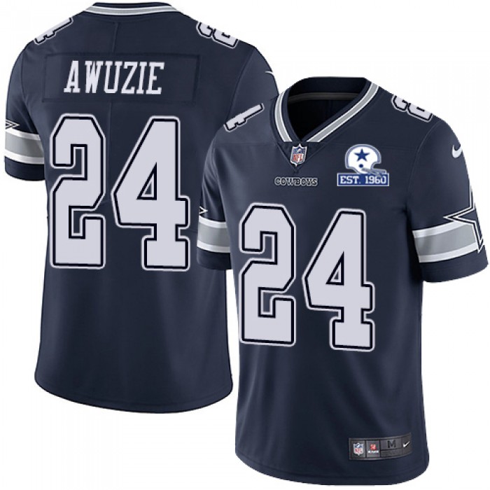Nike Cowboys #24 Chidobe Awuzie Navy Blue Team Color Men's Stitched With Established In 1960 Patch NFL Vapor Untouchable Limited Jersey