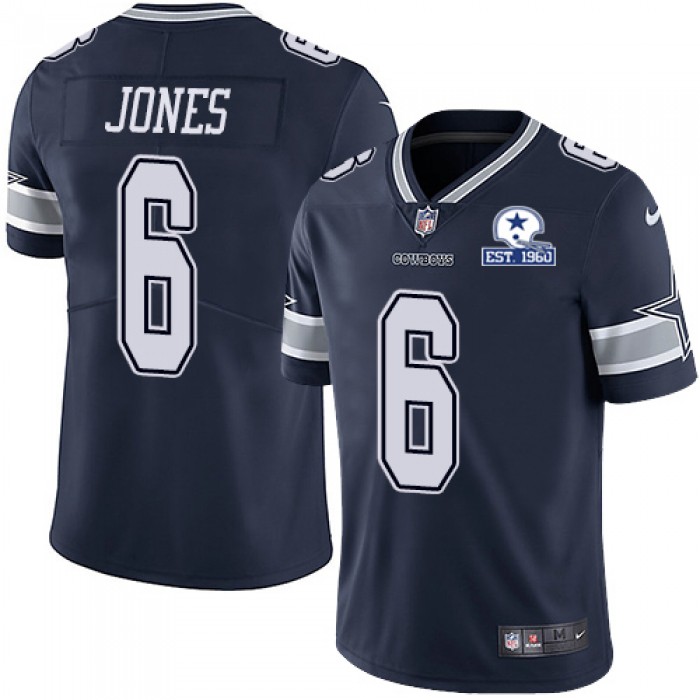 Nike Cowboys #6 Chris Jones Navy Blue Team Color Men's Stitched With Established In 1960 Patch NFL Vapor Untouchable Limited Jersey