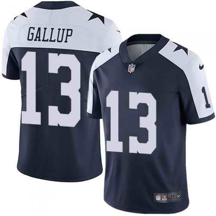 Nike Men's Dallas Cowboys 13 Michael Gallup Navy Throwback Vapor Untouchable Limited Jersey