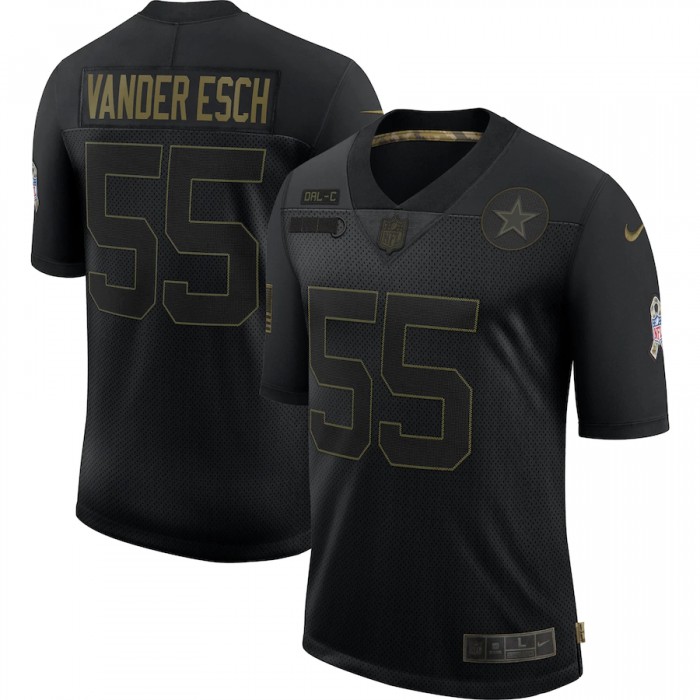 Nike Cowboys 55 Leighton Vander Esch Black 2020 Salute To Service Limited Jersey