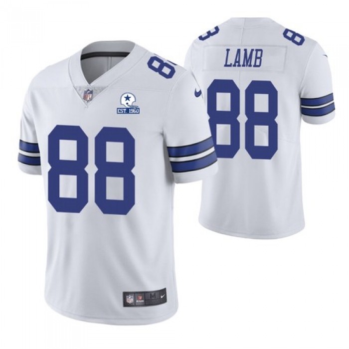 Men's Dallas Cowboys #88 CeeDee Lamb 60th Anniversary White Vapor Untouchable Stitched NFL Nike Limited Jersey