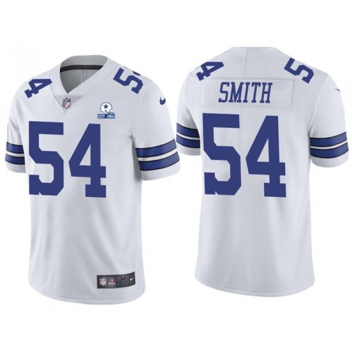 Men's Dallas Cowboys #54 Jaylon Smith 60th Anniversary White Vapor Untouchable Stitched NFL Nike Limited Jersey
