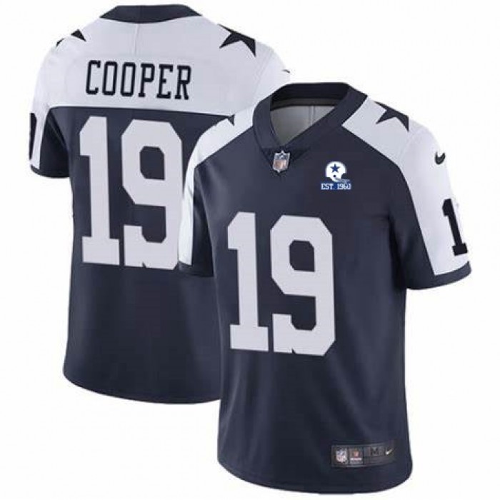 Men Dallas Cowboys #19 Amari Cooper Navy Alternate 60th Anniversary Vapor Untouchable Stitched NFL Nike Limited Jersey