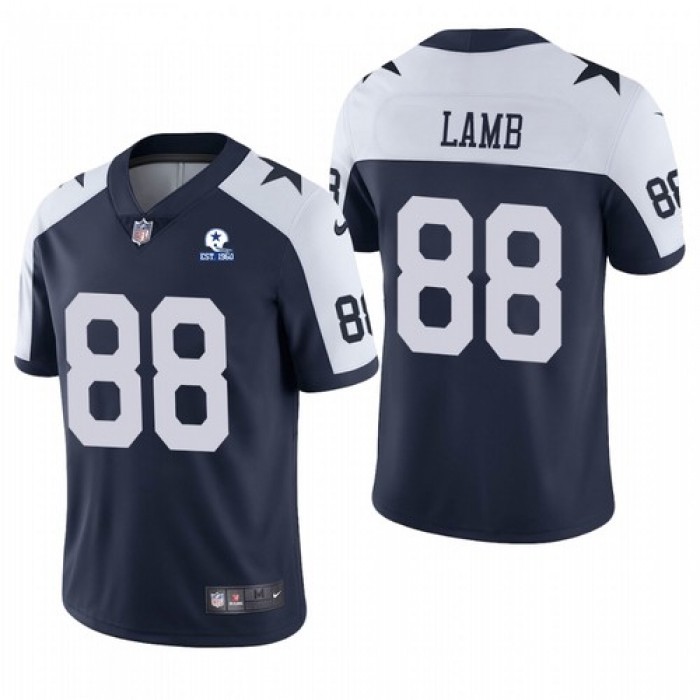 Men' Dallas Cowboys #88 CeeDee Lamb Navy Alternate 60th Anniversary Vapor Untouchable Stitched NFL Nike Limited Jersey