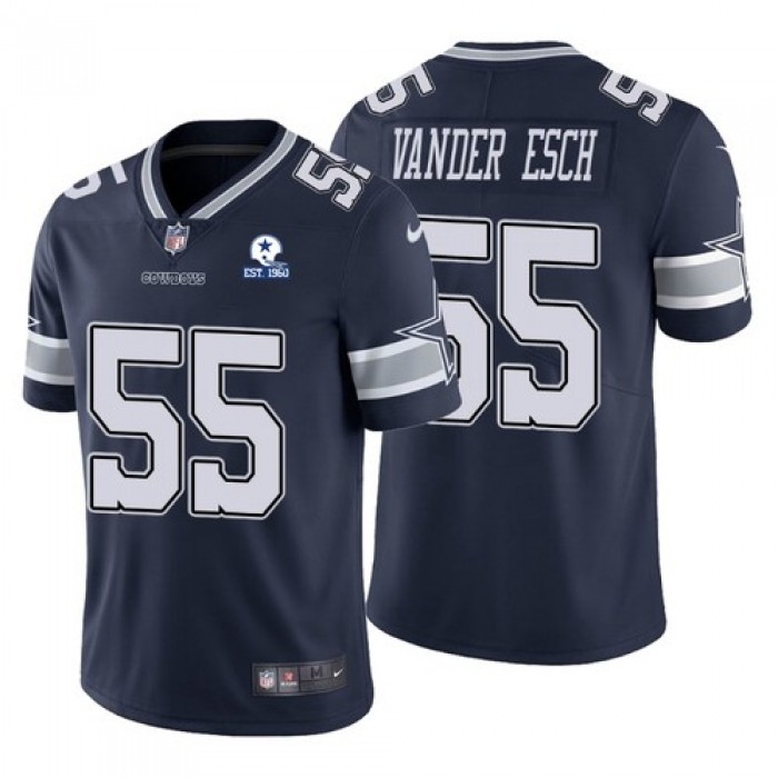 Men's Dallas Cowboys #55 Leighton Vander Esch 60th Anniversary Navy Vapor Untouchable Stitched NFL Nike Limited Jersey