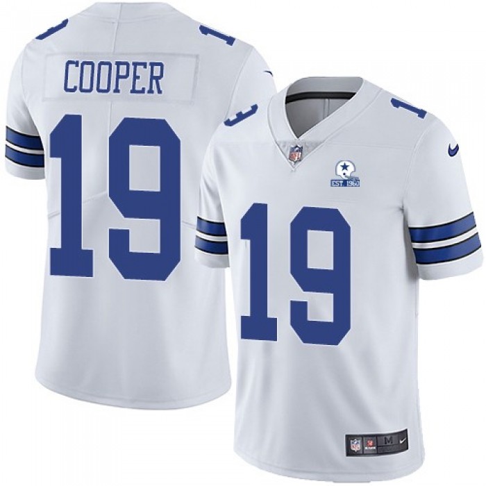 Men's Dallas Cowboys #19 Amari Cooper 60th Anniversary White Vapor Untouchable Stitched NFL Nike Limited Jersey