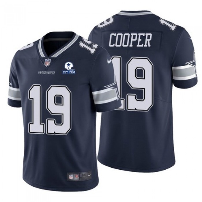 Men's Dallas Cowboys #19 Amari Cooper 60th Anniversary Navy Vapor Untouchable Stitched NFL Nike Limited Jersey
